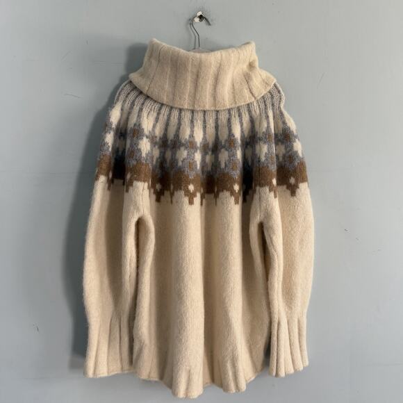 Banana Republic Fair Isle Alpaca Blend Cowl Oversized Turtleneck Sweater - Picture 4 of 7